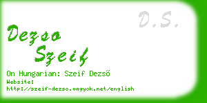 dezso szeif business card